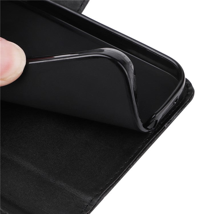 For Xiaomi Redmi Turbo 3 5G / Poco F6 5G Case Calf Texture Leather Wallet Cell Phone Cover - Black