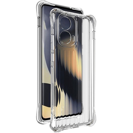 IMAK For Motorola Edge (2024) 5G Case Corrugated Texture Airbag TPU Phone Cover - Transparent