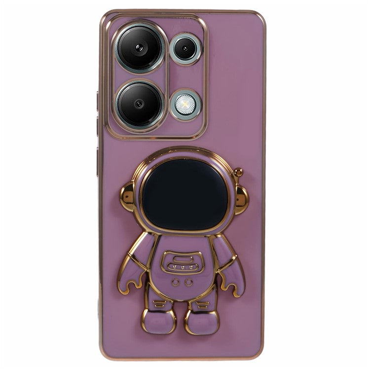 For Xiaomi Redmi Note 13 Pro 4G Case Cute 3D Astronaut Kickstand TPU Phone Cover - Purple