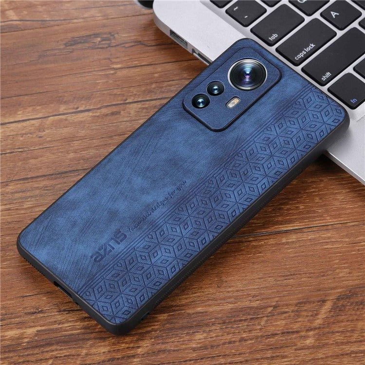 AZNS Anti-fall Phone Case for Xiaomi 12 Lite 5G, Stylish Pattern Imprinted PU Leather+TPU Phone Protective Shell - Blue
