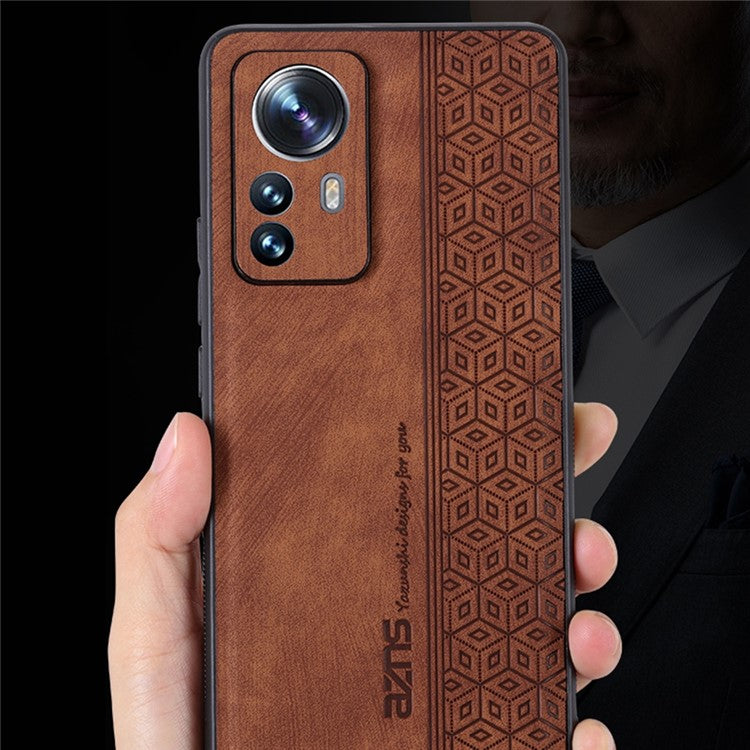 AZNS Anti-fall Phone Case for Xiaomi 12 Lite 5G, Stylish Pattern Imprinted PU Leather+TPU Phone Protective Shell - Blue