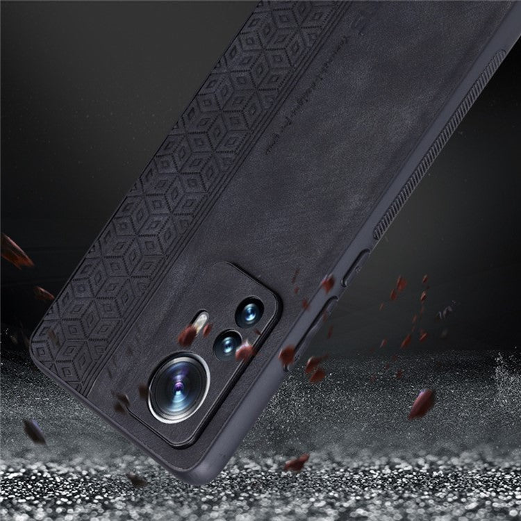 AZNS Anti-fall Phone Case for Xiaomi 12 Lite 5G, Stylish Pattern Imprinted PU Leather+TPU Phone Protective Shell - Blue