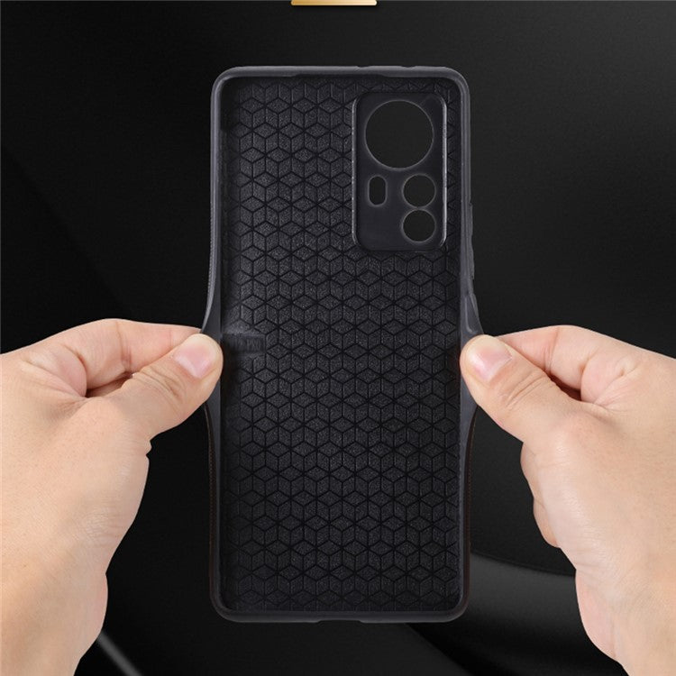 AZNS Anti-fall Phone Case for Xiaomi 12 Lite 5G, Stylish Pattern Imprinted PU Leather+TPU Phone Protective Shell - Blue