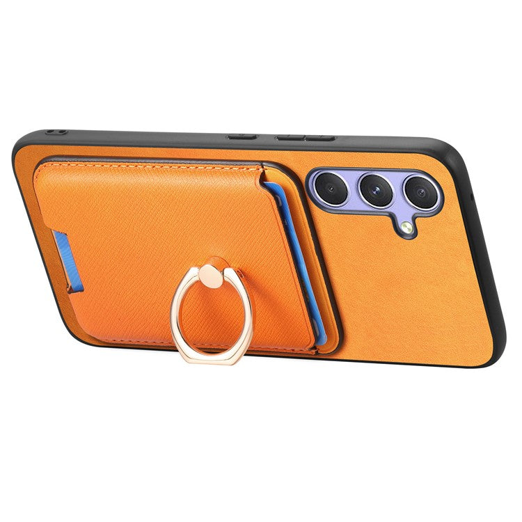For Samsung Galaxy A54 5G Case Leather+TPU Phone Cover Compatible with MagSafe - Orange