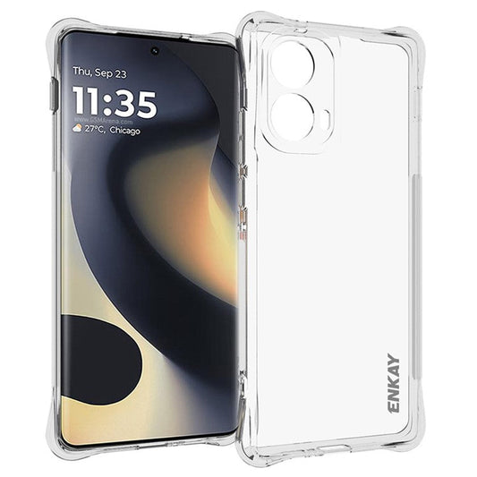 ENKAY HAT PRINCE For Motorola Edge (2024) 5G Case TPU Crystal Clear Phone Cover Corner Airbag