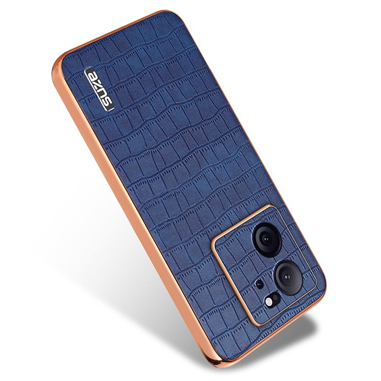 AZNS For Xiaomi Redmi K60 Ultra / 13T / 13T Pro Case Crocodile Texture Electroplating PU+TPU Phone Cover - Blue