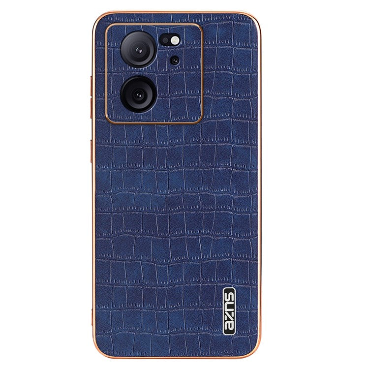 AZNS For Xiaomi Redmi K60 Ultra / 13T / 13T Pro Case Crocodile Texture Electroplating PU+TPU Phone Cover - Blue