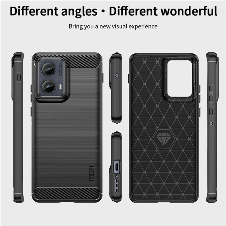 MOFI JK TPU Series-1 For Motorola Edge (2024) 5G Case Brushed Soft TPU Slim Phone Cover - Red