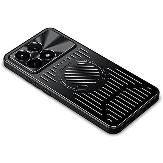 For Xiaomi Redmi K70 5G / K70 Pro 5G Case Dissipate Heat TPU+Aluminum Alloy Phone Cover - Black