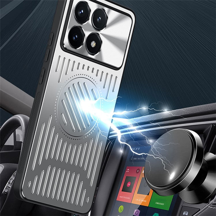 For Xiaomi Redmi K70 5G / K70 Pro 5G Case Dissipate Heat TPU+Aluminum Alloy Phone Cover - Black