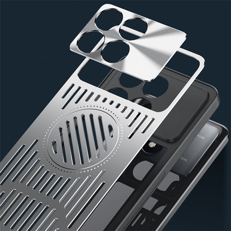 For Xiaomi Redmi K70 5G / K70 Pro 5G Case Dissipate Heat TPU+Aluminum Alloy Phone Cover - Black