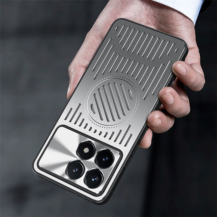 For Xiaomi Redmi K70 5G / K70 Pro 5G Case Dissipate Heat TPU+Aluminum Alloy Phone Cover - Black