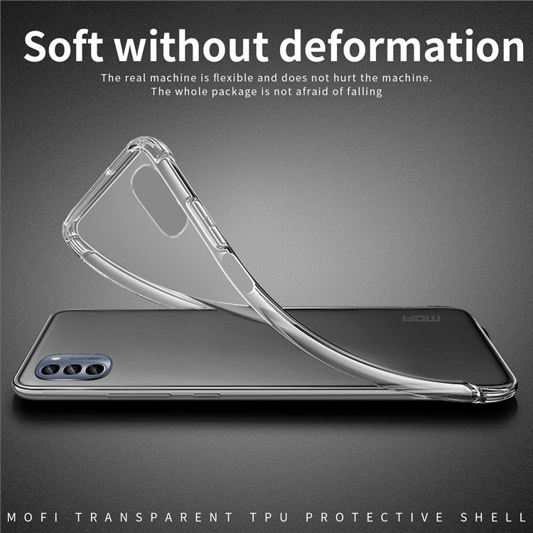 MOFI for Motorola Moto G62 5G Clear Case Shock Absorption TPU Anti-Scratch Back Cover