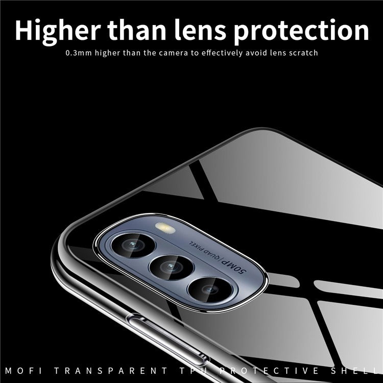 MOFI for Motorola Moto G62 5G Clear Case Shock Absorption TPU Anti-Scratch Back Cover