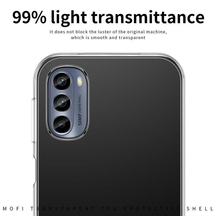 MOFI for Motorola Moto G62 5G Clear Case Shock Absorption TPU Anti-Scratch Back Cover