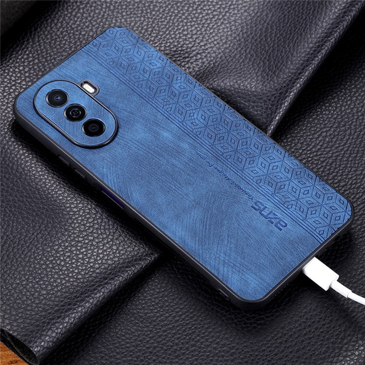 AZNS For Huawei nova Y70 4G / Y70 Plus 4G Imprinted PU Leather Coated TPU Case Anti-scratch Protective Phone Cover - Brown