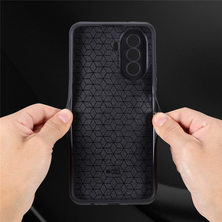 AZNS For Huawei nova Y70 4G / Y70 Plus 4G Imprinted PU Leather Coated TPU Case Anti-scratch Protective Phone Cover - Brown
