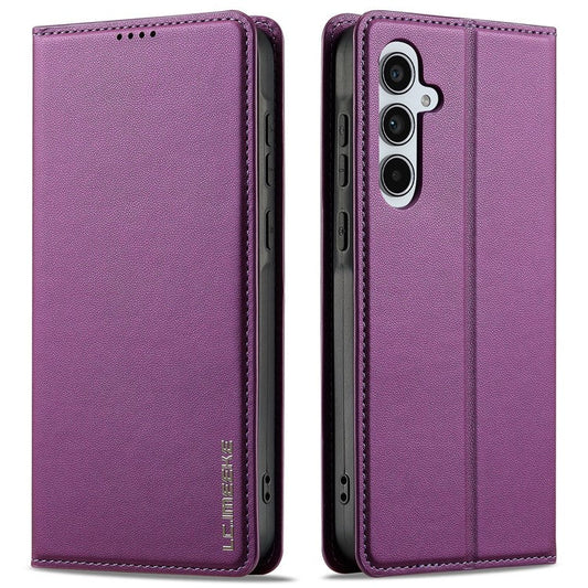 LC.IMEEKE L1 Series for Samsung Galaxy A15 5G Case PU Leather Wallet Stand Protective Phone Cover - Purple