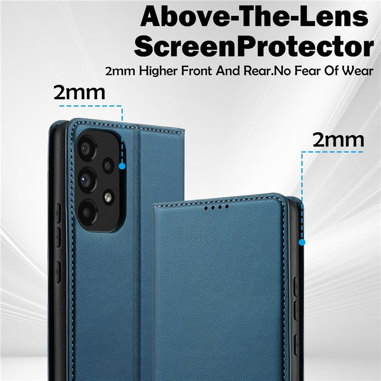 LC.IMEEKE L1 Series for Samsung Galaxy A53 5G Case PU Leather Wallet Stand Protective Phone Cover - Blue