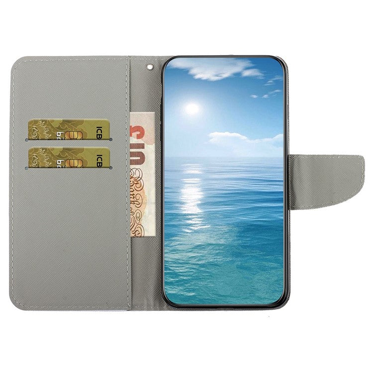 For Xiaomi Redmi 13 4G / 13 5G Case Pattern Printing Protective Leather Folio Phone Cover - Dandelion