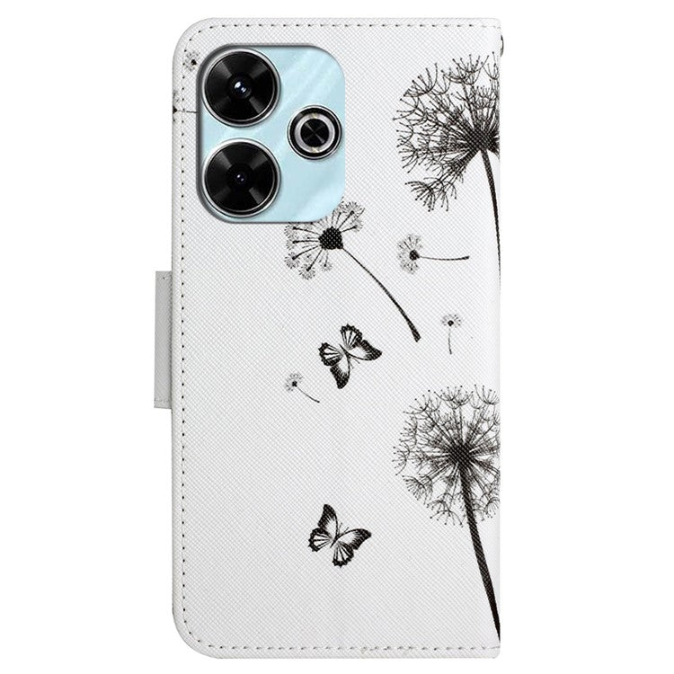 For Xiaomi Redmi 13 4G / 13 5G Case Pattern Printing Protective Leather Folio Phone Cover - Dandelion
