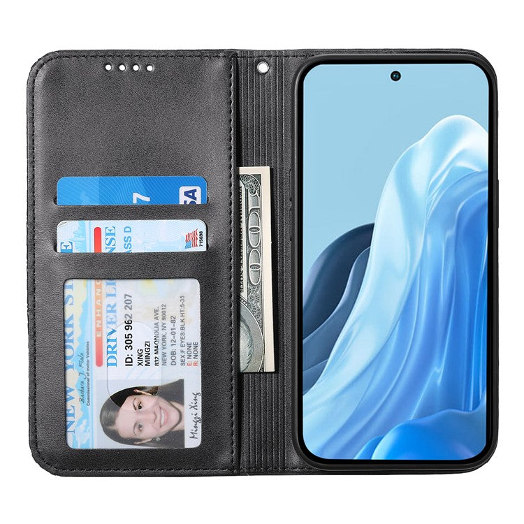For Samsung Galaxy M35 5G Case Calf Texture PU Leather Phone Cover with Wallet - Black