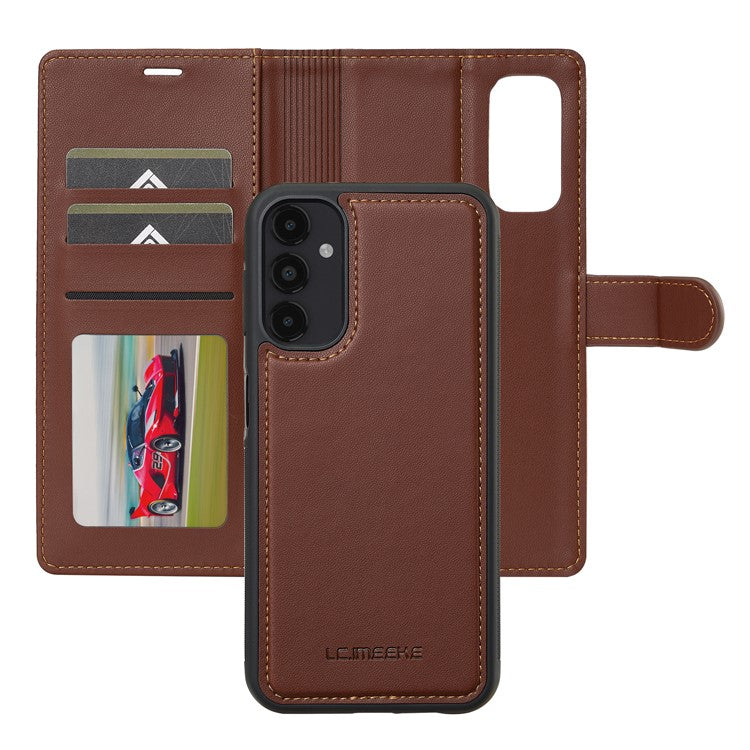 LC.IMEEKE L2 Series for Samsung Galaxy A54 5G Case PU Leather Wallet Detachable Magnetic Phone Cover - Brown