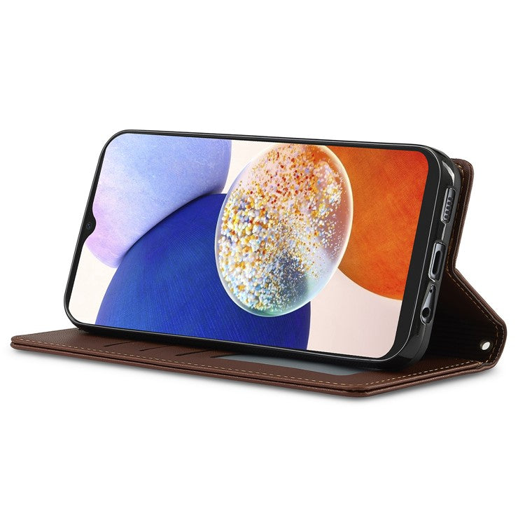 LC.IMEEKE L2 Series for Samsung Galaxy A54 5G Case PU Leather Wallet Detachable Magnetic Phone Cover - Brown