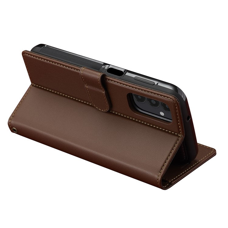 LC.IMEEKE L2 Series for Samsung Galaxy A54 5G Case PU Leather Wallet Detachable Magnetic Phone Cover - Brown