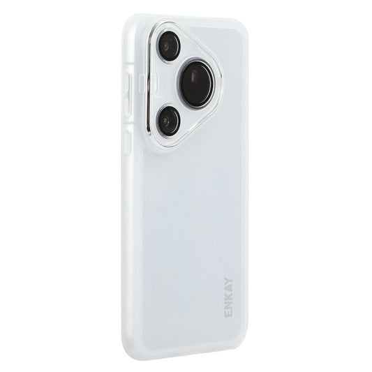 ENKAY HAT PRINCE For Huawei Pura 70 Pro+  /  70 Pro Case Matte TPU Phone Cover with Lens Film - White