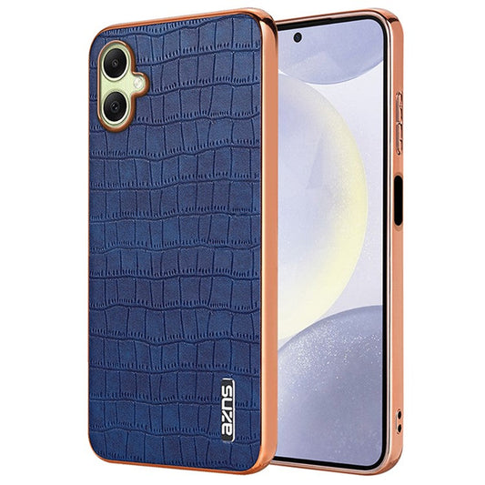 AZNS For Samsung Galaxy A06 Case Electroplating Crocodile Texture PU+TPU Phone Cover - Blue