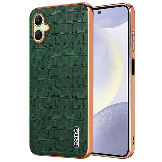 AZNS For Samsung Galaxy A06 Case Electroplating Crocodile Texture PU+TPU Phone Cover - Green