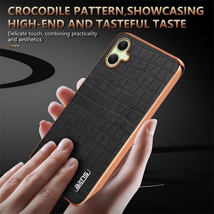 AZNS For Samsung Galaxy A06 Case Electroplating Crocodile Texture PU+TPU Phone Cover - Green