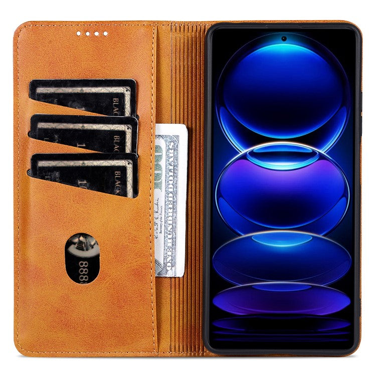 AZNS For Samsung Galaxy A16 5G / A16 4G Case Cowhide Texture PU Leather Wallet Phone Cover - Brown