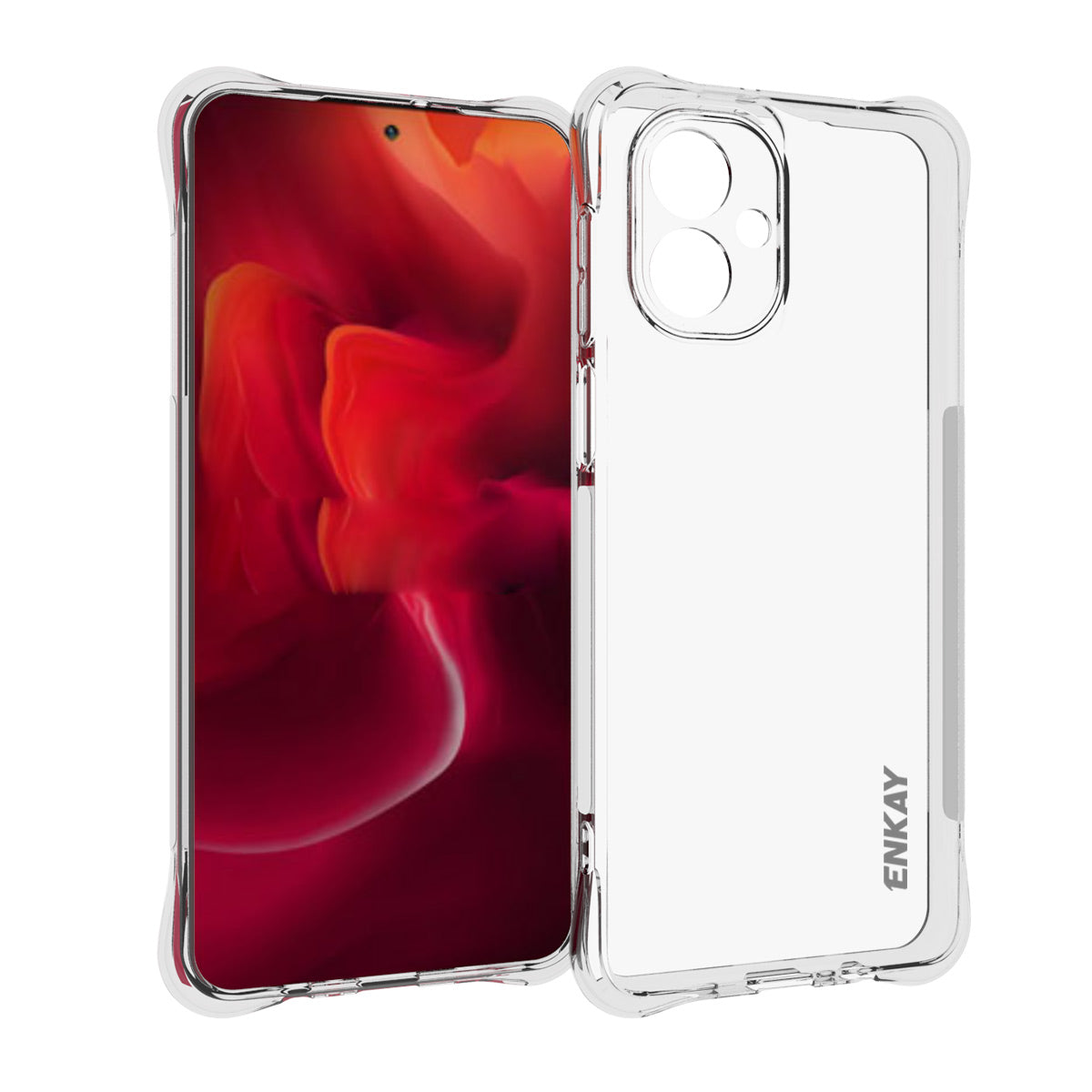 ENKAY For Motorola Moto G55 5G Clear Phone Case ENKAY HAT PRINCE Shockproof Anti-Slip TPU Cover - Transparent