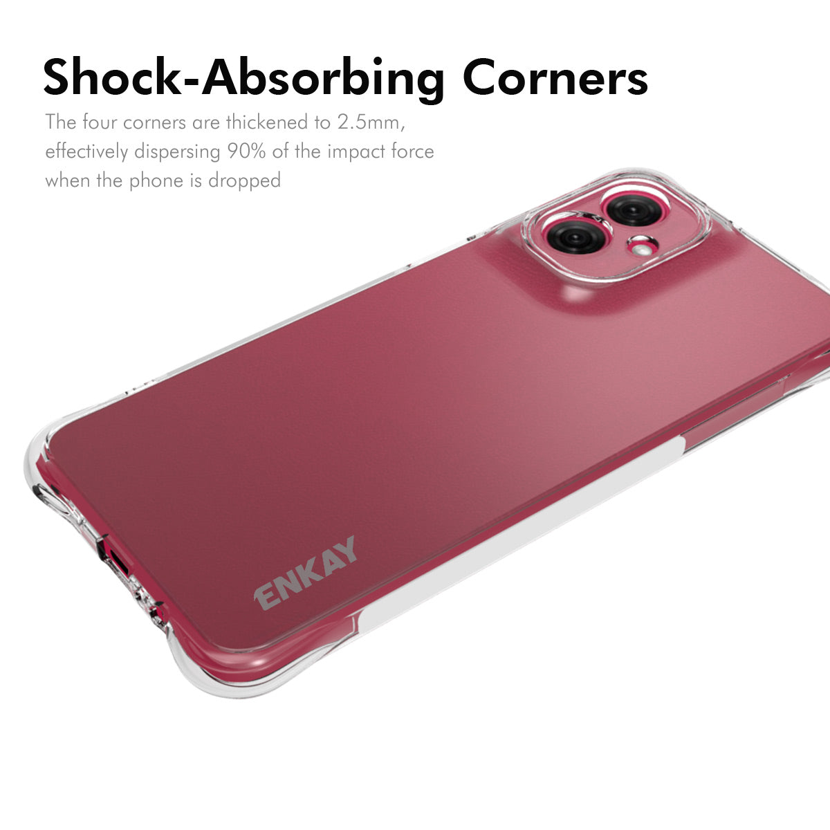 ENKAY For Motorola Moto G55 5G Clear Phone Case ENKAY HAT PRINCE Shockproof Anti-Slip TPU Cover - Transparent