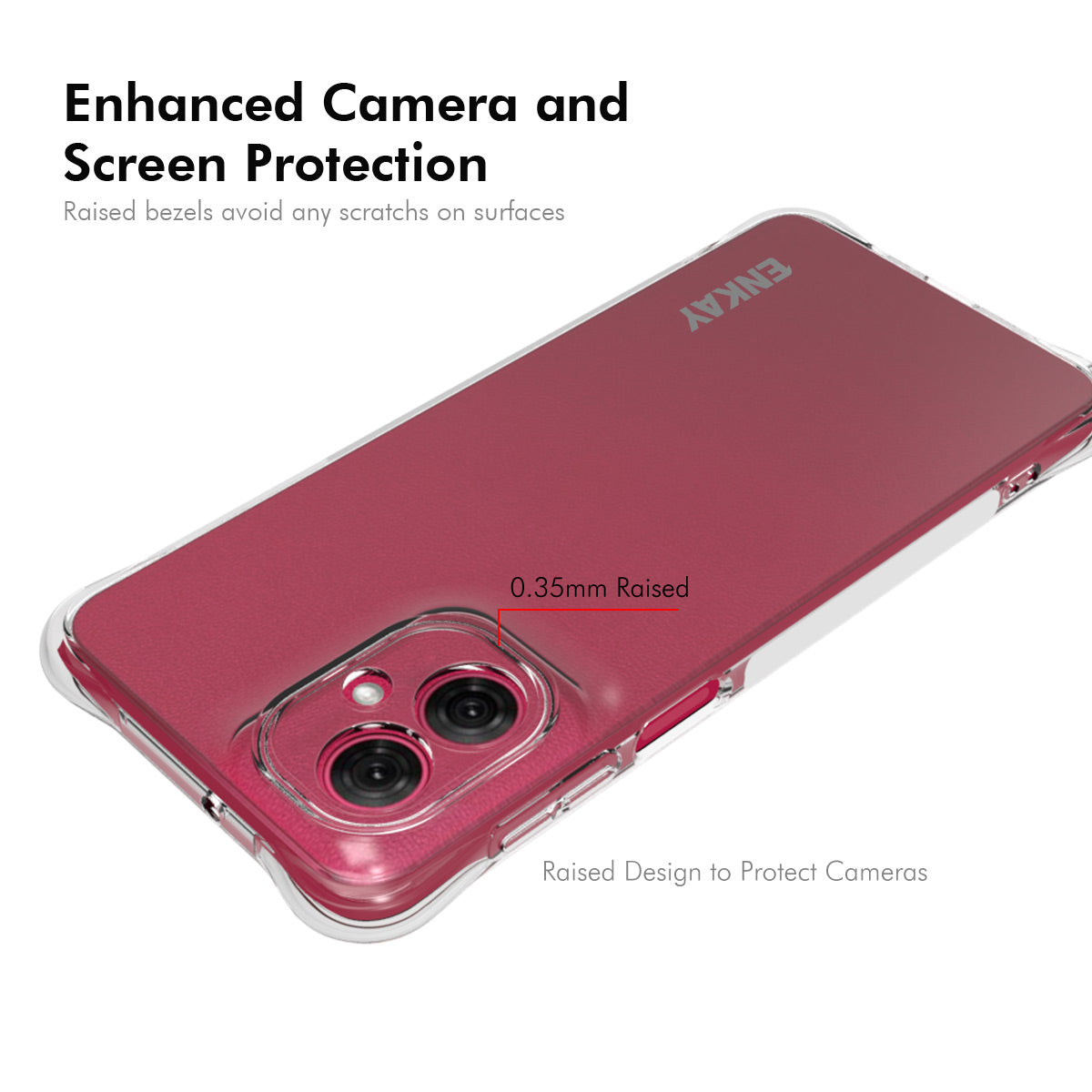ENKAY For Motorola Moto G55 5G Clear Phone Case ENKAY HAT PRINCE Shockproof Anti-Slip TPU Cover - Transparent