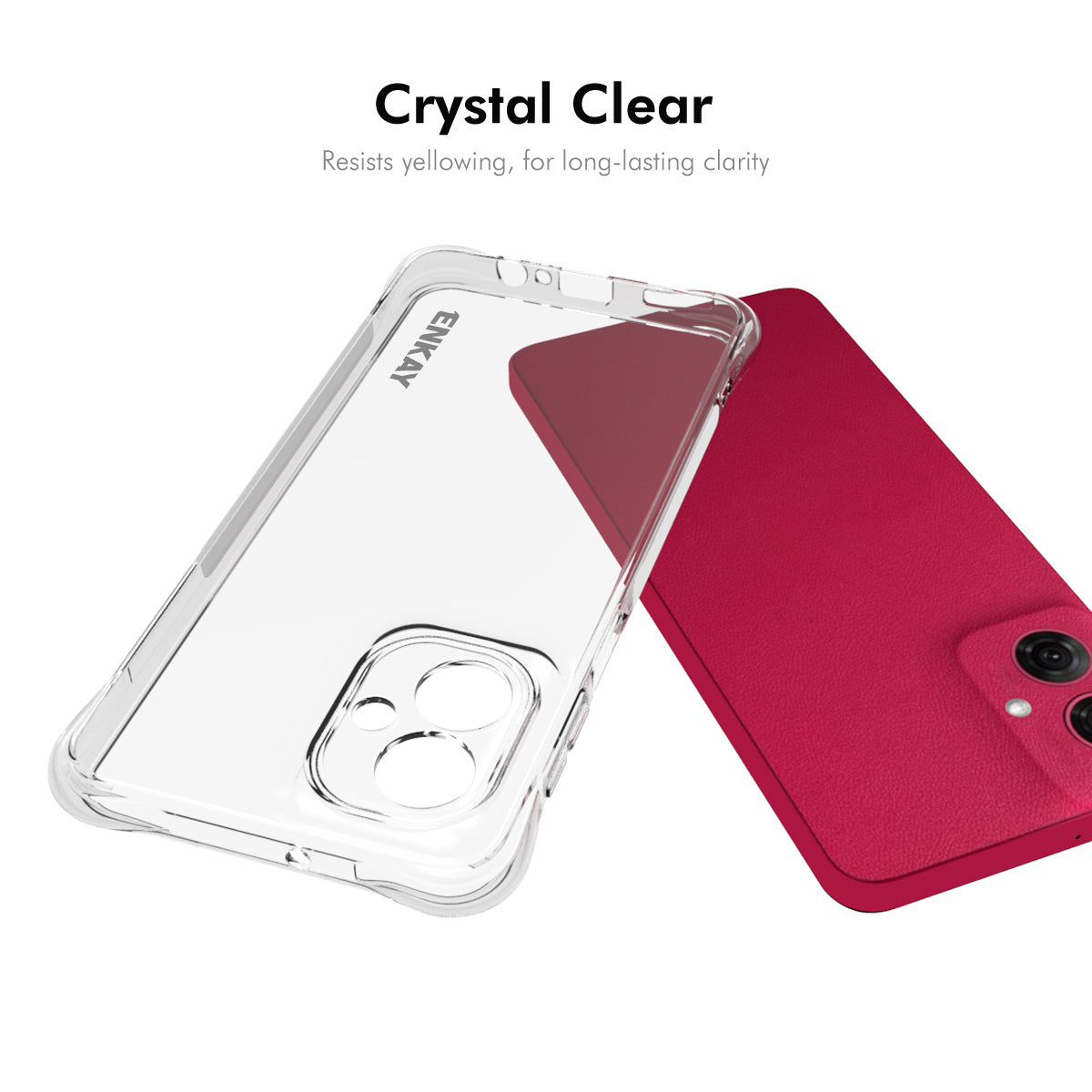 ENKAY For Motorola Moto G55 5G Clear Phone Case ENKAY HAT PRINCE Shockproof Anti-Slip TPU Cover - Transparent
