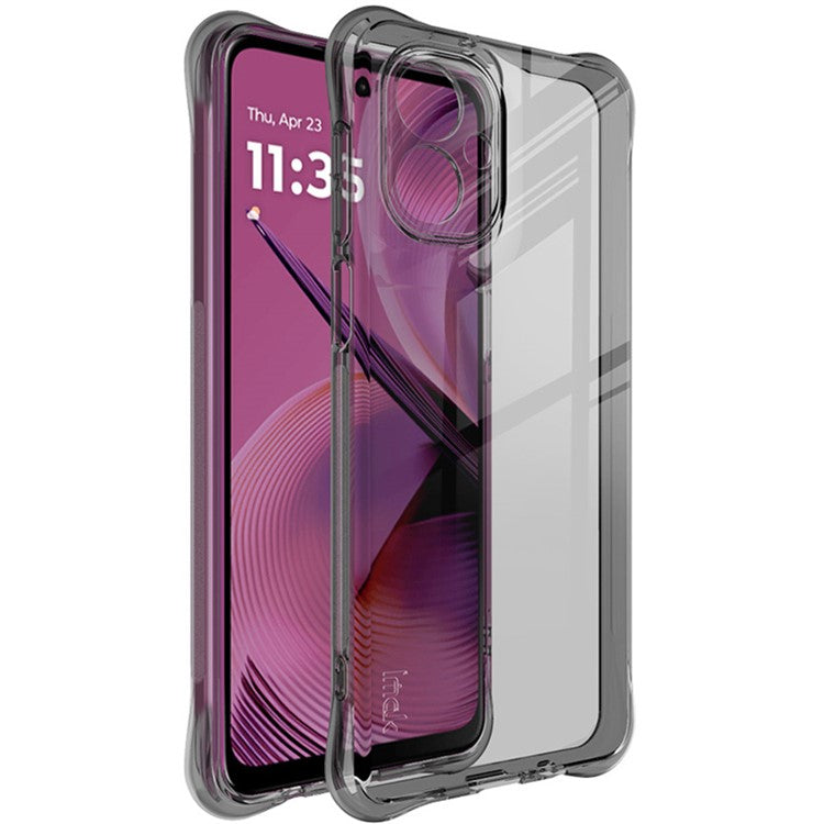 IMAK For Motorola Moto G55 5G Case TPU Phone Cover Airbag Shockproof Protection - Transparent Black