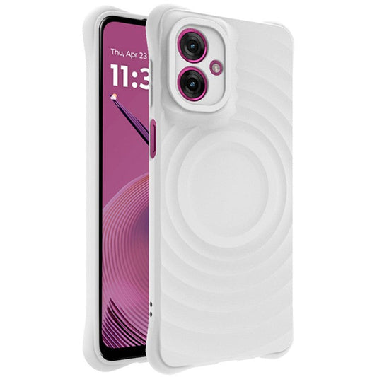 IMAK UC-6 Series for Motorola Moto G55 5G Case Water Drop Texture Anti-Skid Matte TPU Cover - Matte White