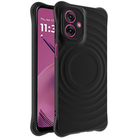 IMAK UC-6 Series for Motorola Moto G55 5G Case Water Drop Texture Anti-Skid Matte TPU Cover - Matte Black