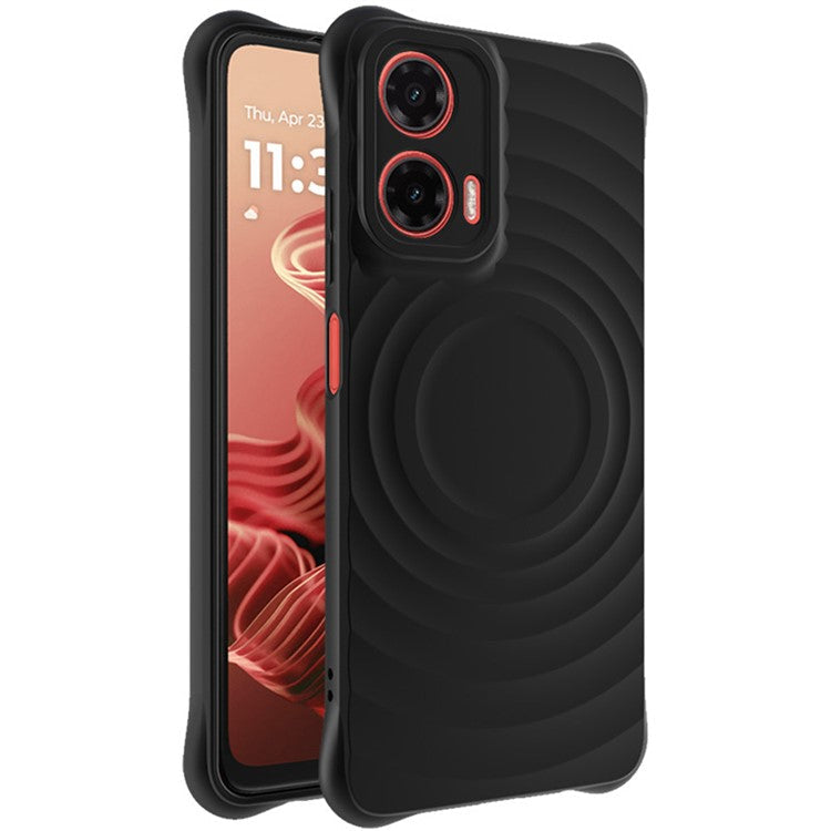 IMAK UC-6 Series for Motorola Moto G35 5G Case Water Drop Texture Anti-Skid Matte TPU Cover - Matte Black