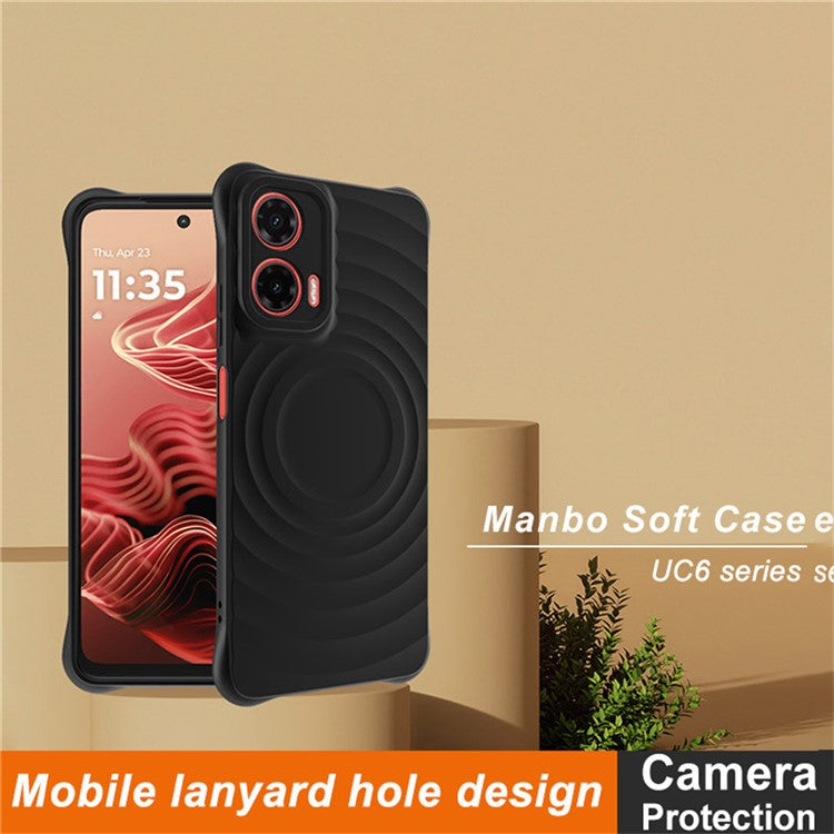IMAK UC-6 Series for Motorola Moto G35 5G Case Water Drop Texture Anti-Skid Matte TPU Cover - Matte Black