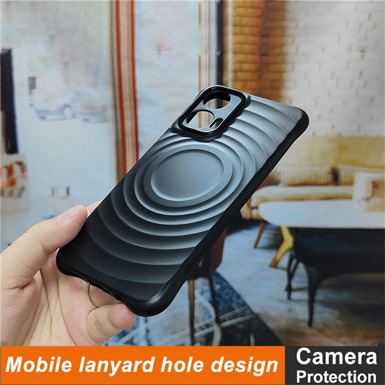 IMAK UC-6 Series for Motorola Moto G35 5G Case Water Drop Texture Anti-Skid Matte TPU Cover - Matte Black