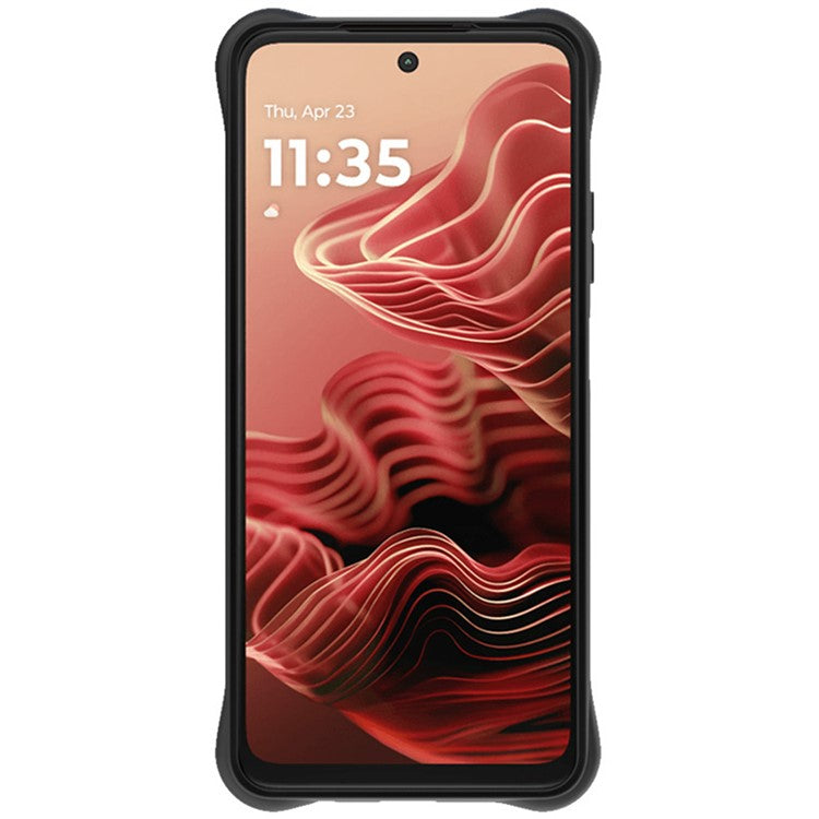 IMAK UC-6 Series for Motorola Moto G35 5G Case Water Drop Texture Anti-Skid Matte TPU Cover - Matte Black