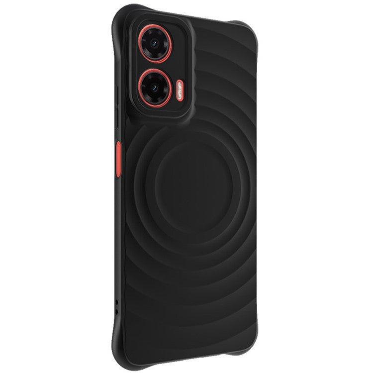 IMAK UC-6 Series for Motorola Moto G35 5G Case Water Drop Texture Anti-Skid Matte TPU Cover - Matte Black