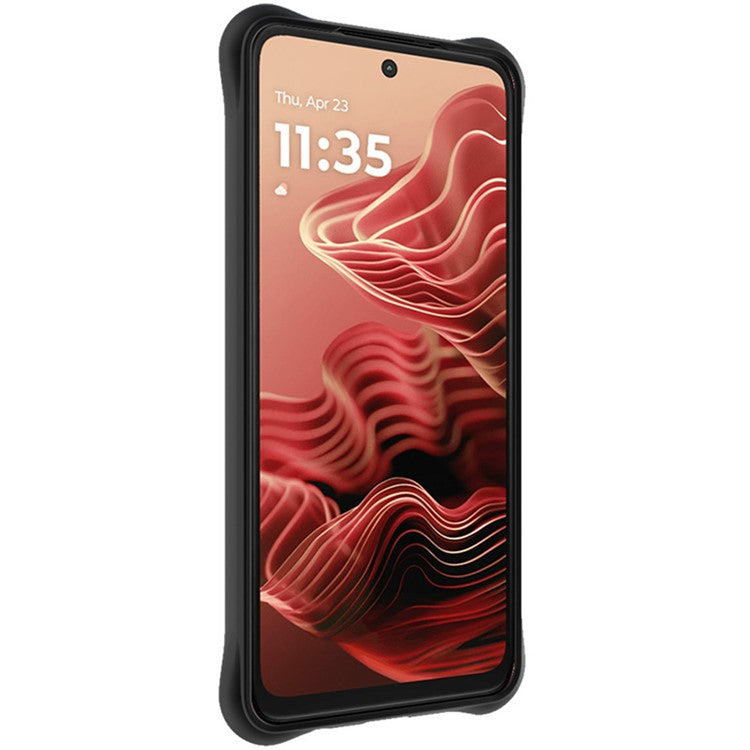 IMAK UC-6 Series for Motorola Moto G35 5G Case Water Drop Texture Anti-Skid Matte TPU Cover - Matte Black