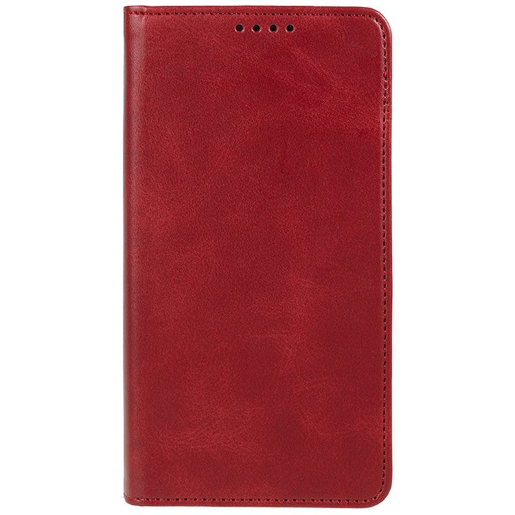 For Xiaomi 14T Pro Case Strong Magnetic PU Leather Phone Cover Calf Texture - Red