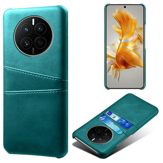 For Huawei Mate 50 4G Anti-scratch PU Leather+PC Hard Case Dual Card Slots Protective Phone Cover - Green