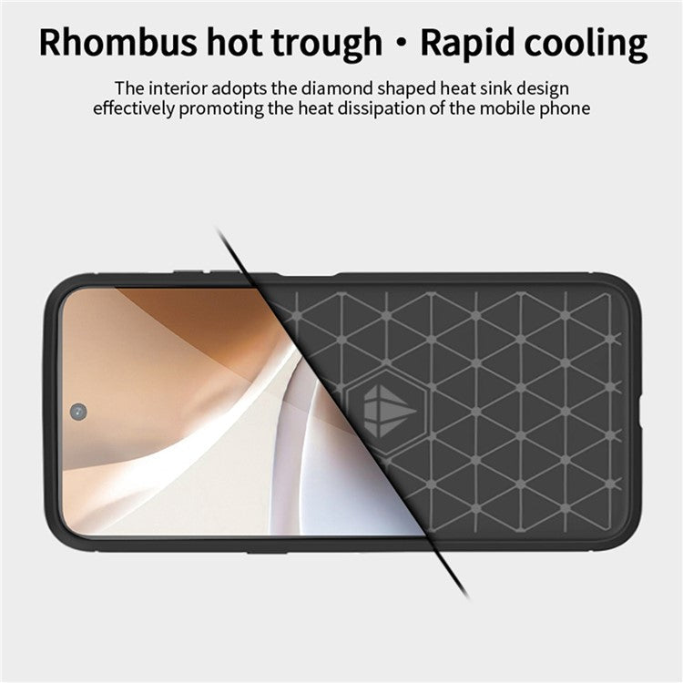 MOFI JK TPU Series-1 for Motorola Moto G32 4G Brushed Surface Soft TPU Case Anti-scratch Carbon Fiber Phone Back Cover - Black